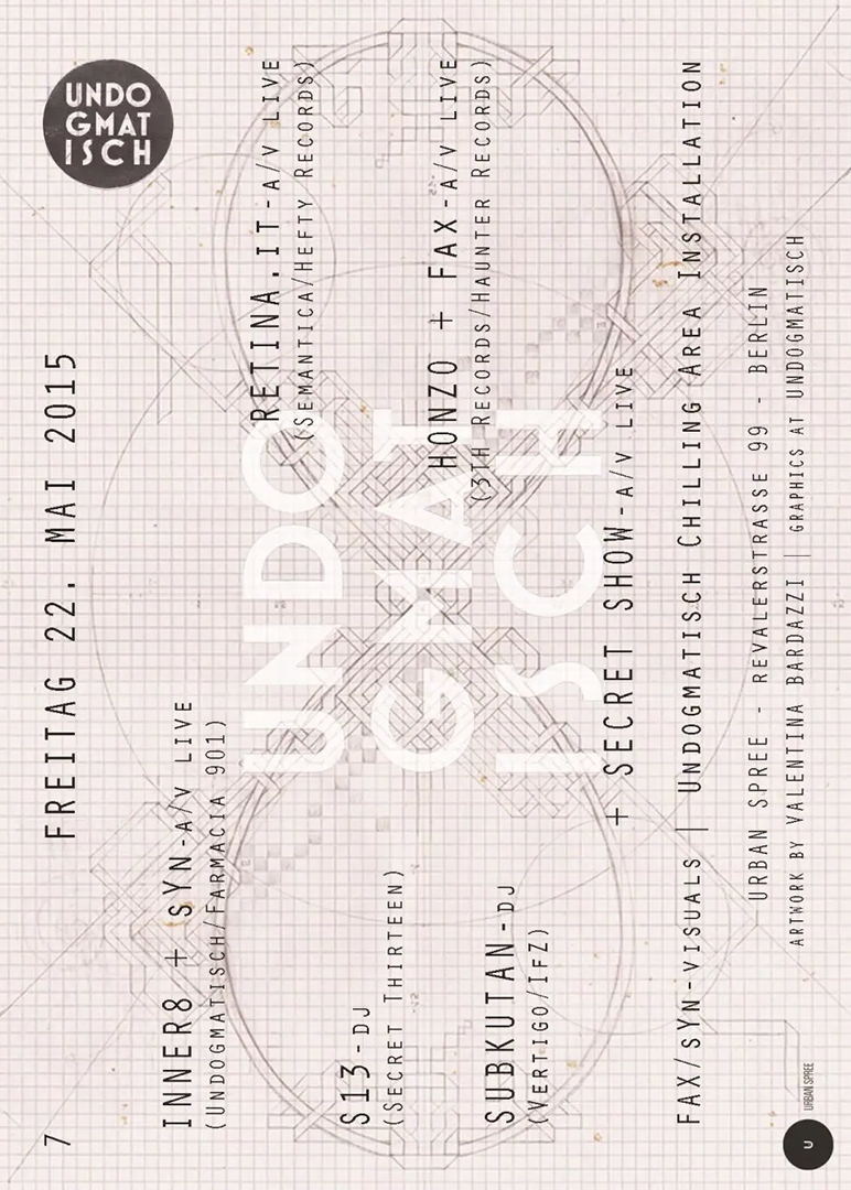 Undogmatisch at Urban Spree Berlin 2015 poster listing S13