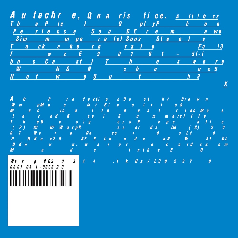 Autechre — Quaristice release artwork