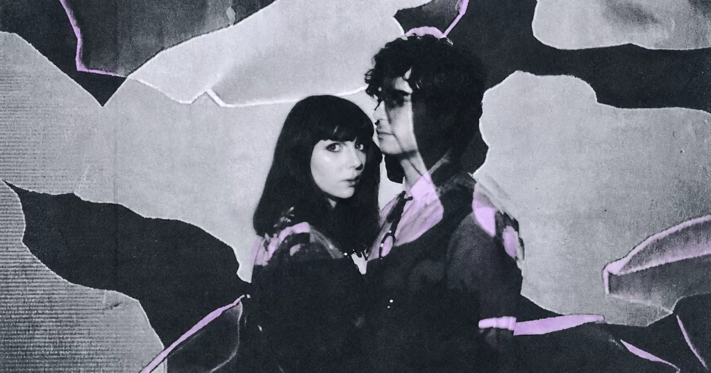 The KVB in a layered portrait with torn-paper textures and muted lilac tones.