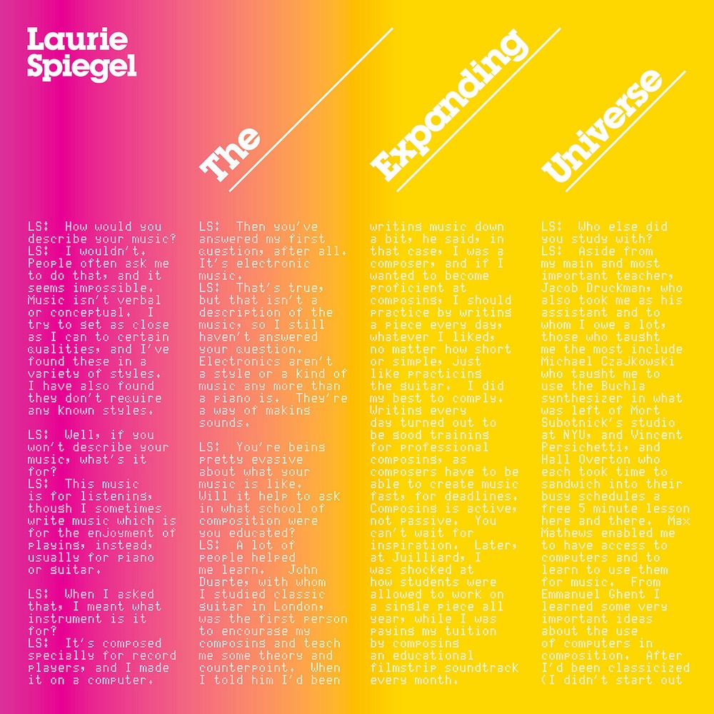 Laurie Spiegel — The Expanding Universe release artwork