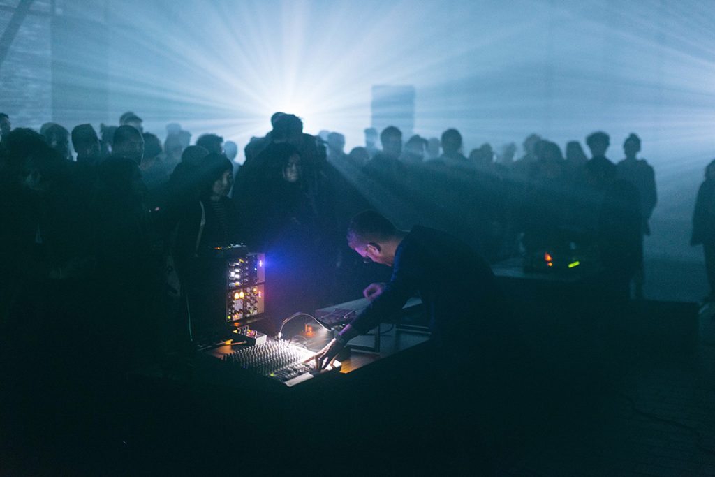 Emptyset performing live at Unsound 2016. Photo by Camille Blake.