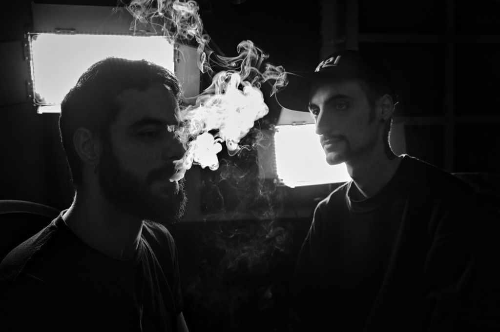 Daniele Antezza and Marco Donnarumma of Dadub, photographed by Flora Schwarz in 2020
