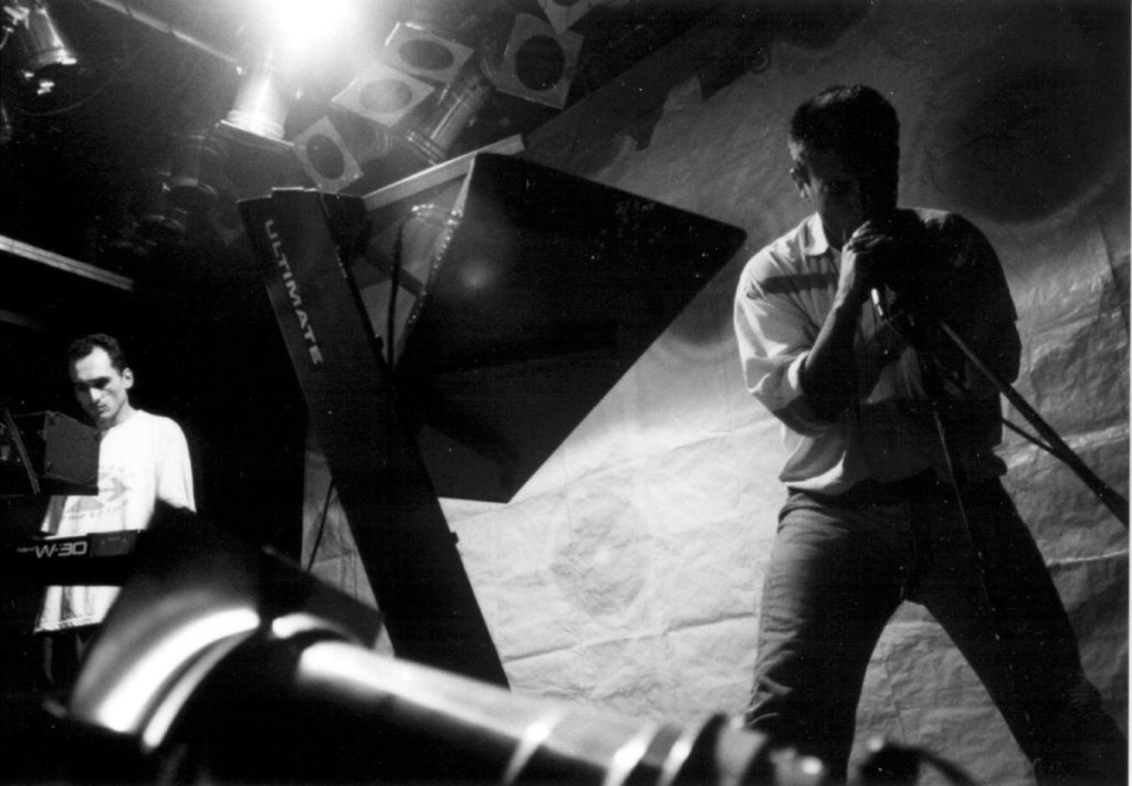 Arturo Lanz and Saverio Evangelista performing as Esplendor Geométrico
