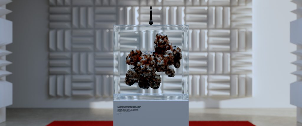 KORB — Void of Substance, a sculptural object inside a glass case