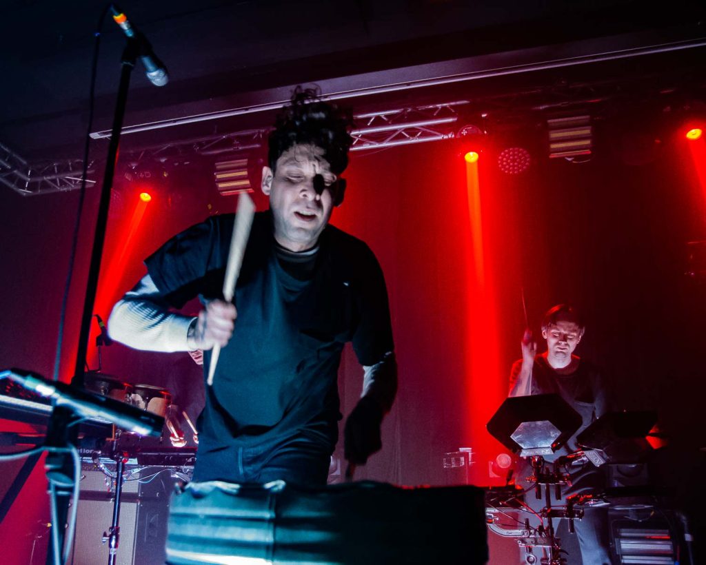 Luis Vasquez playing percussion as The Soft Moon