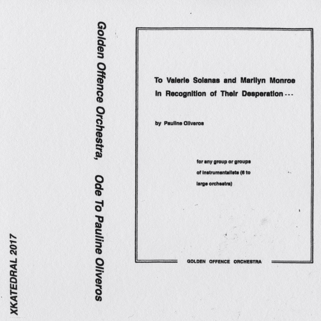 Golden Offence Orchestra — Ode to Pauline Oliveros release artwork
