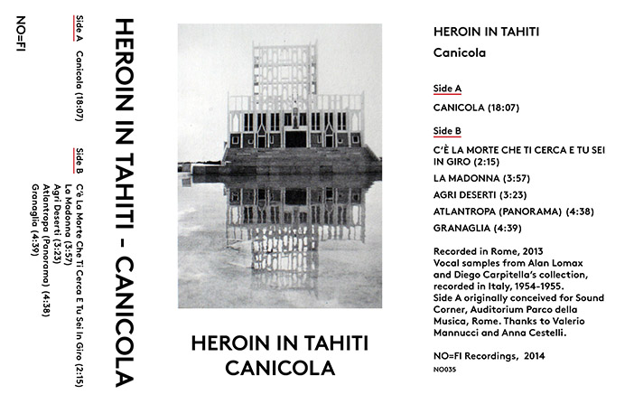 Heroin In Tahiti — Canicola · Cassette inlay