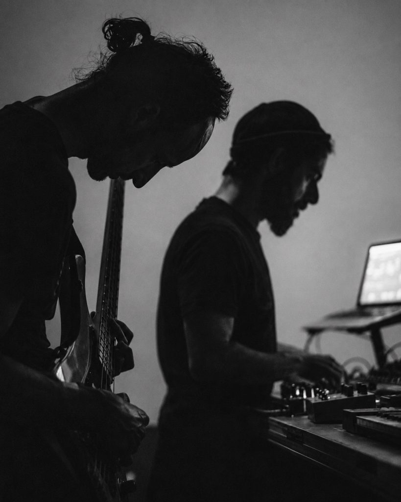 Daniele Antezza and Marco Donnarumma of Dadub performing at Lunchmeat Festival