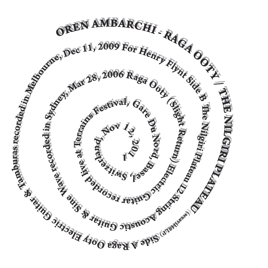 Oren Ambarchi — Raga Ooty / The Nilgiri Plateau release artwork